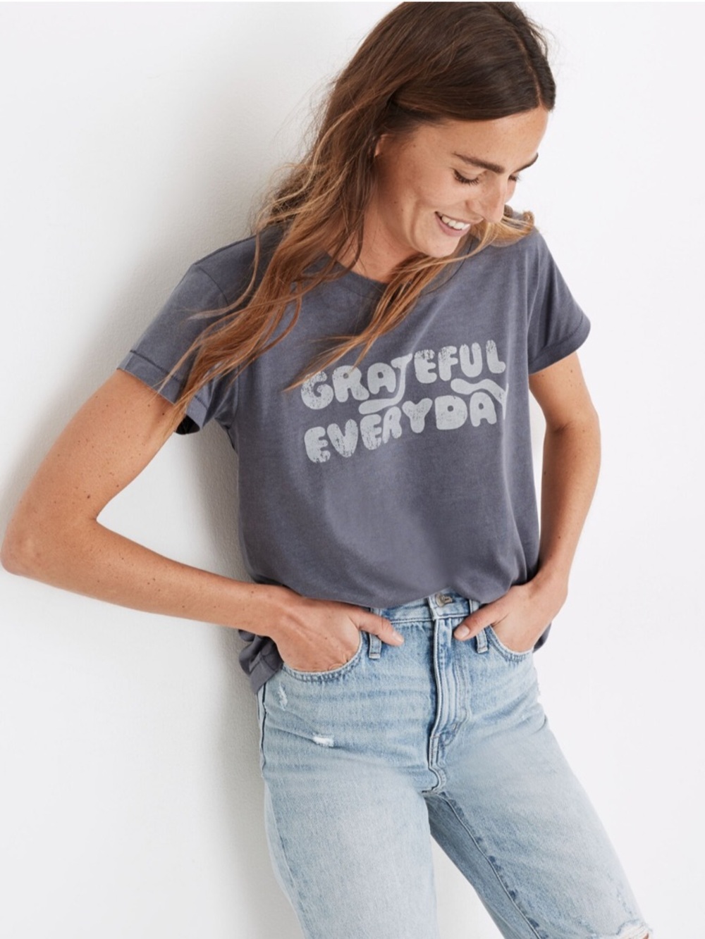 Madewell Rivet & Thread Grateful Every Day Graphic Ex-Boyfriend Tee